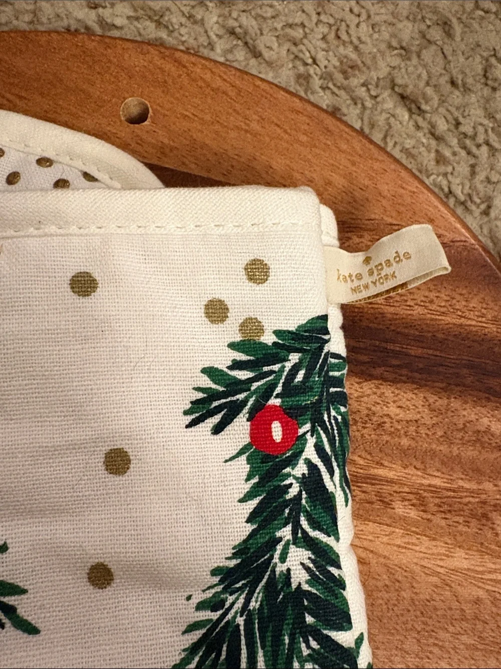 Kate Spade Christmas Themed Oven Mitt & Pot Holder